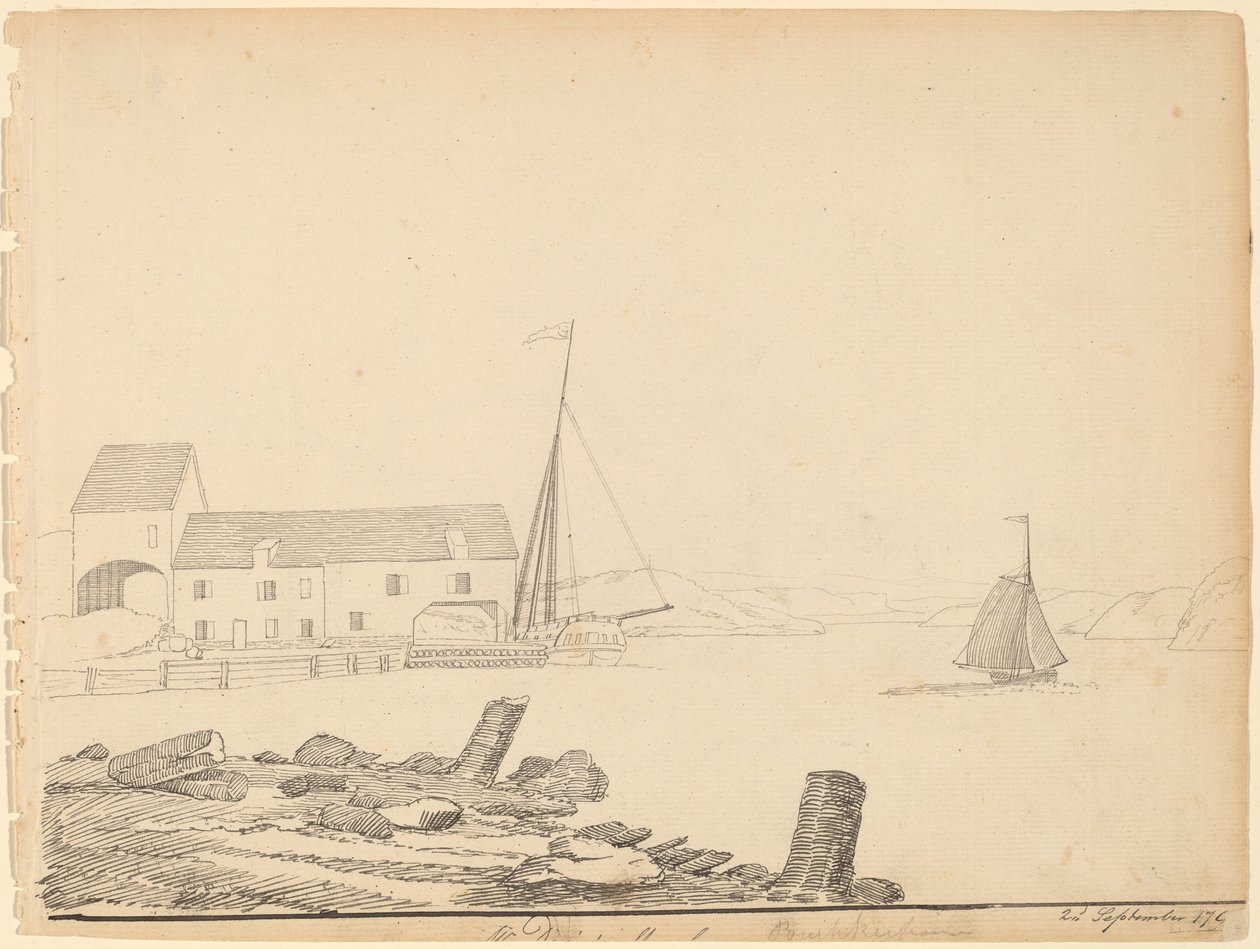 Hudson River Landing [recto] av Alexander Robertson
