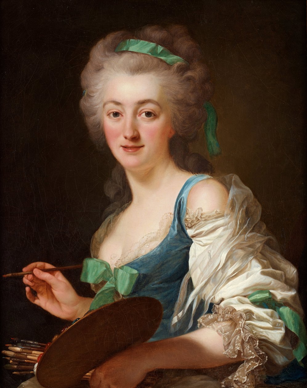 Porträtt av Anne Vallayer-Coster 1744-1818, 1783. av Alexander Roslin