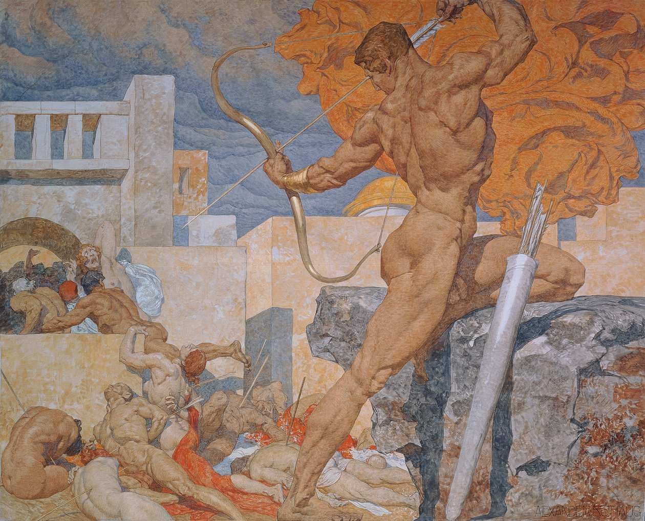 Apollo skickar ut pestpilarna av Alexander Rothaug