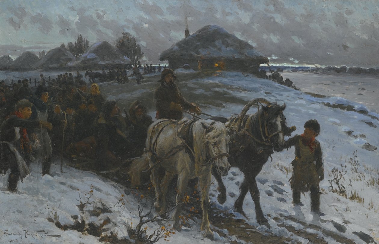 Leaving For The Hunt, 1915 av Alexander Vladimirovich Makovsky