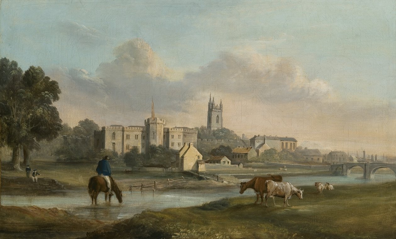 Cardiff från väster (olja på duk) av Alexander Wilson