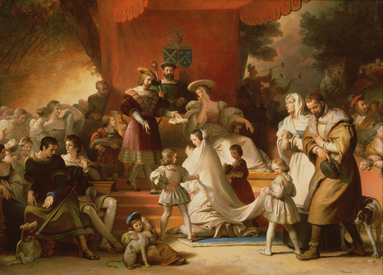 Kröning av en ung flicka av Alexandre Evariste Fragonard