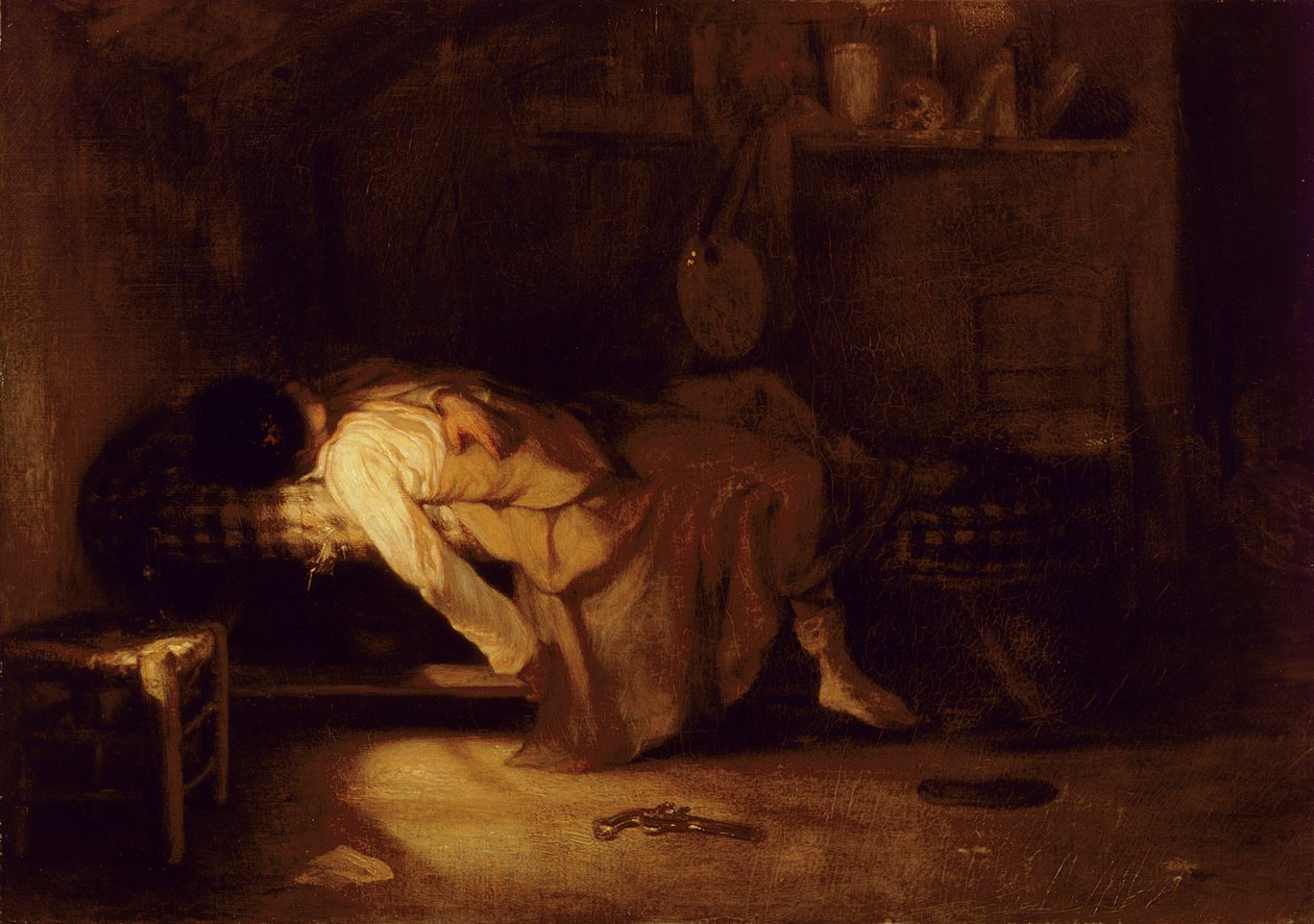 Självmordet, ca 1836 av Alexandre Gabriel Decamps