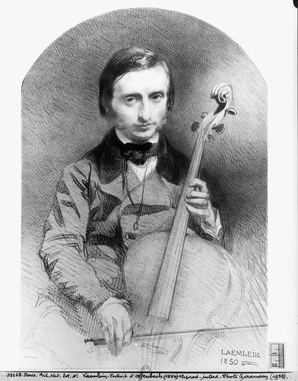 Porträtt av Jacques Offenbach (1819-80) 1850 av Alexandre Laemlein