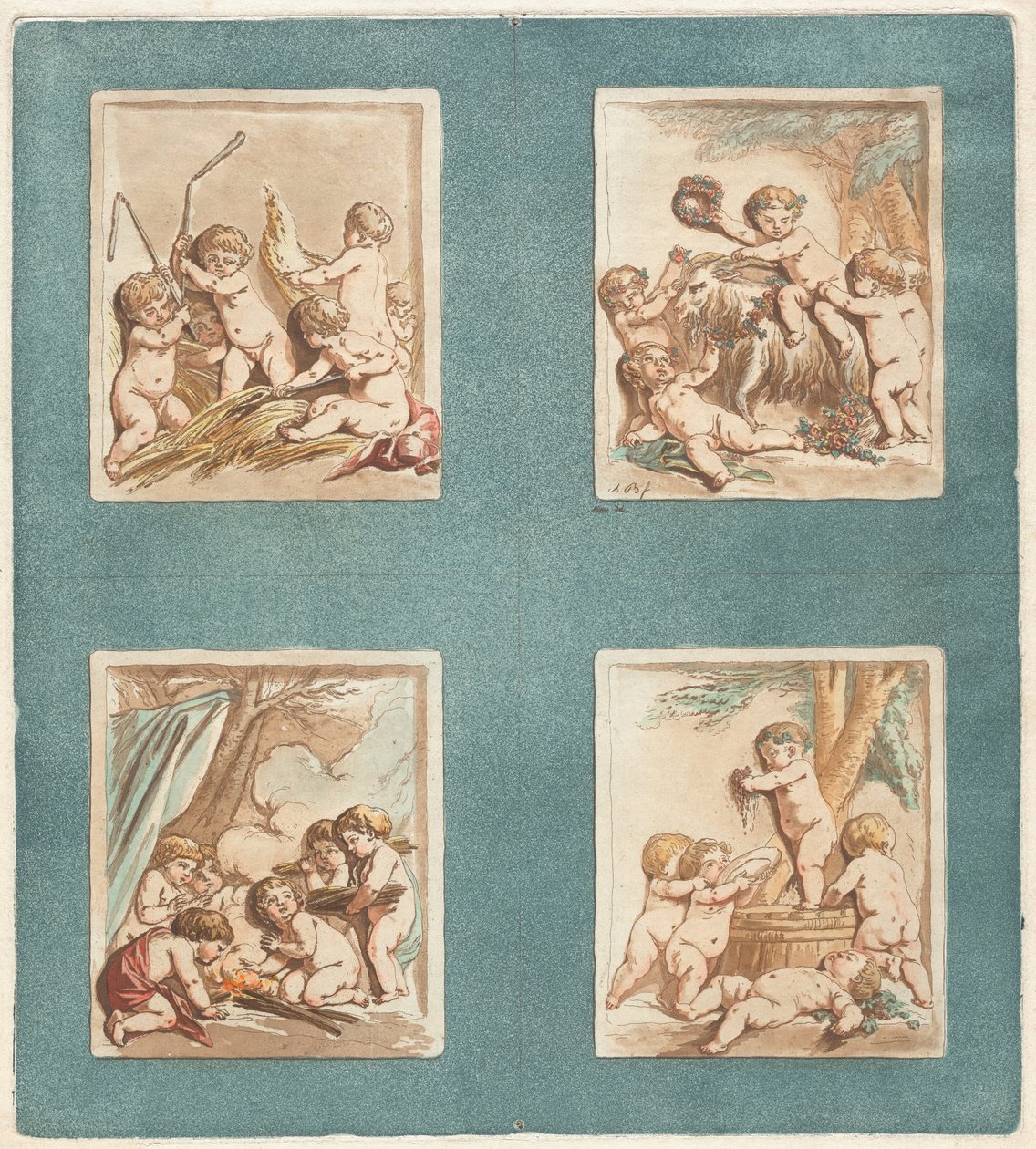 De fyra årstiderna av Alexandre Briceau after Jean Baptiste Hüet, I