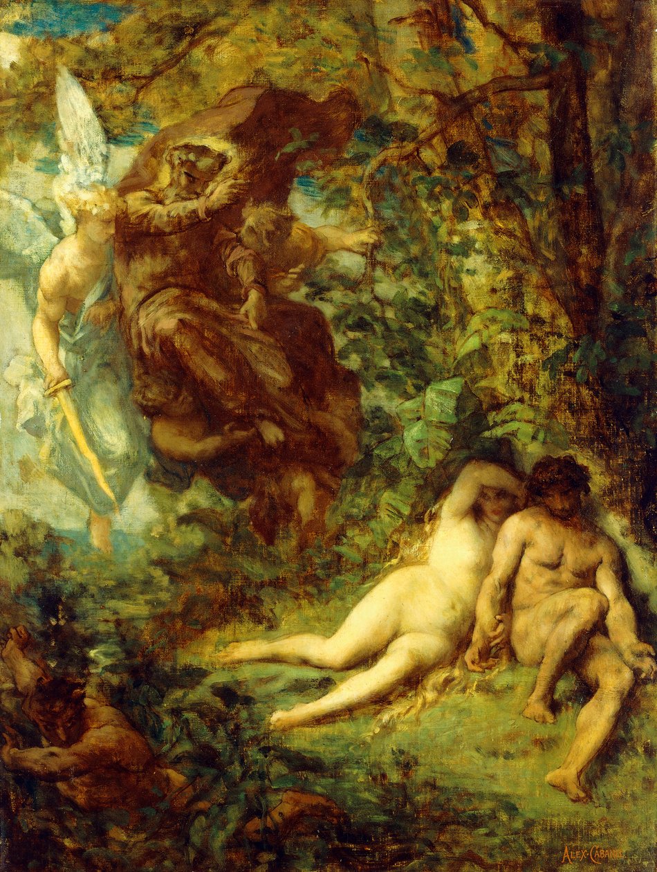 Studera för Paradis Perdu, av Alexandre Cabanel