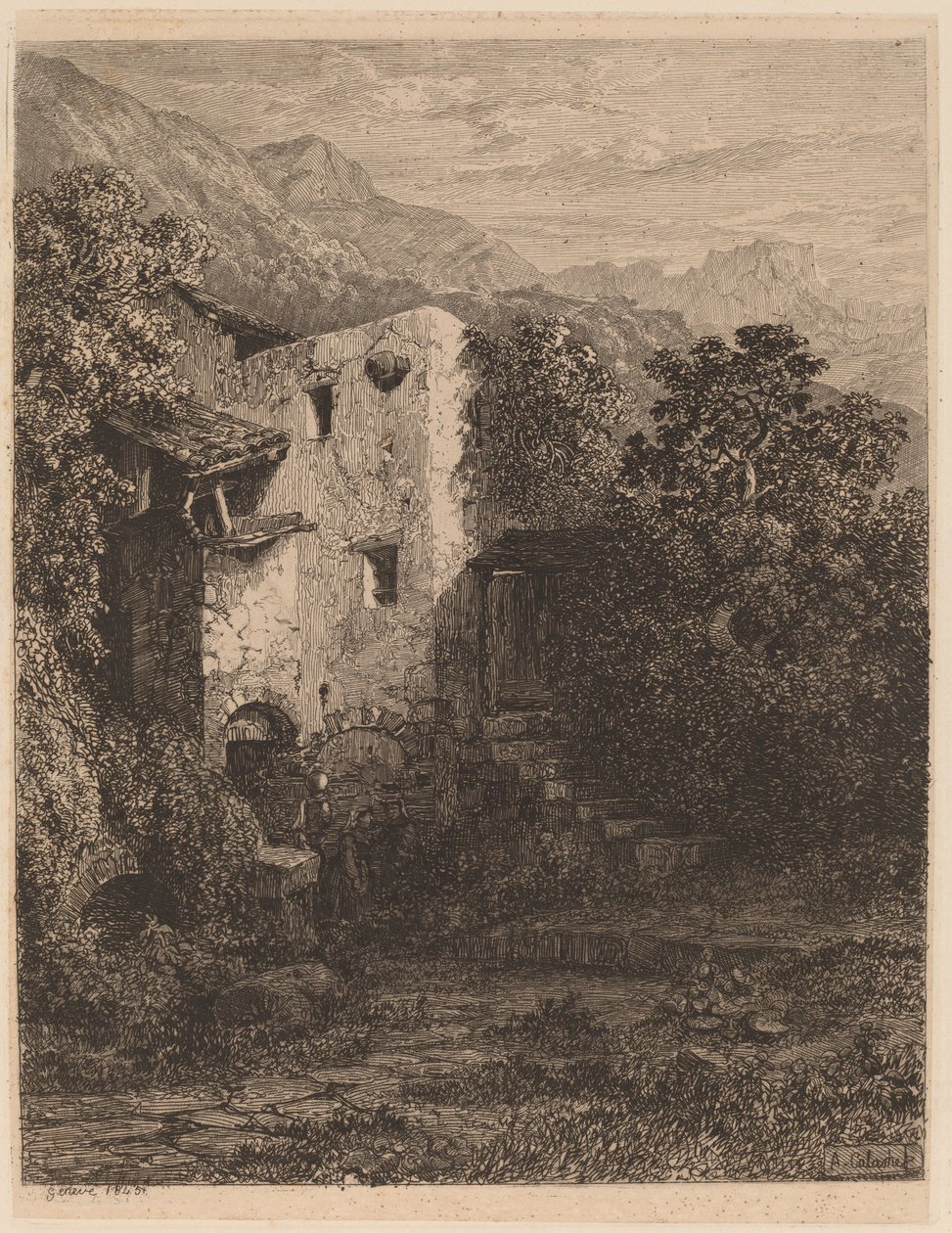 Förfallna hus av Alexandre Calame
