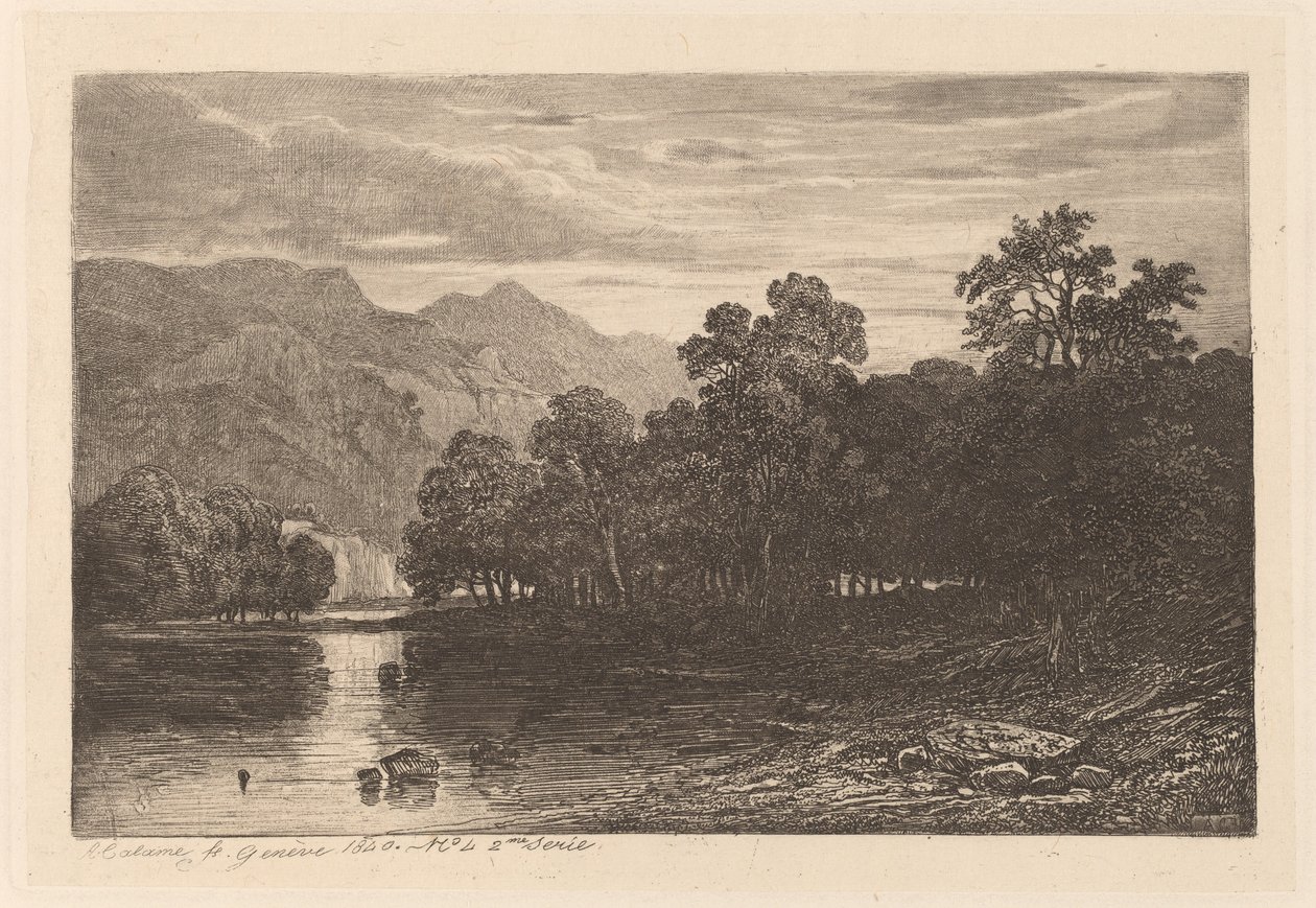 Mountain River av Alexandre Calame