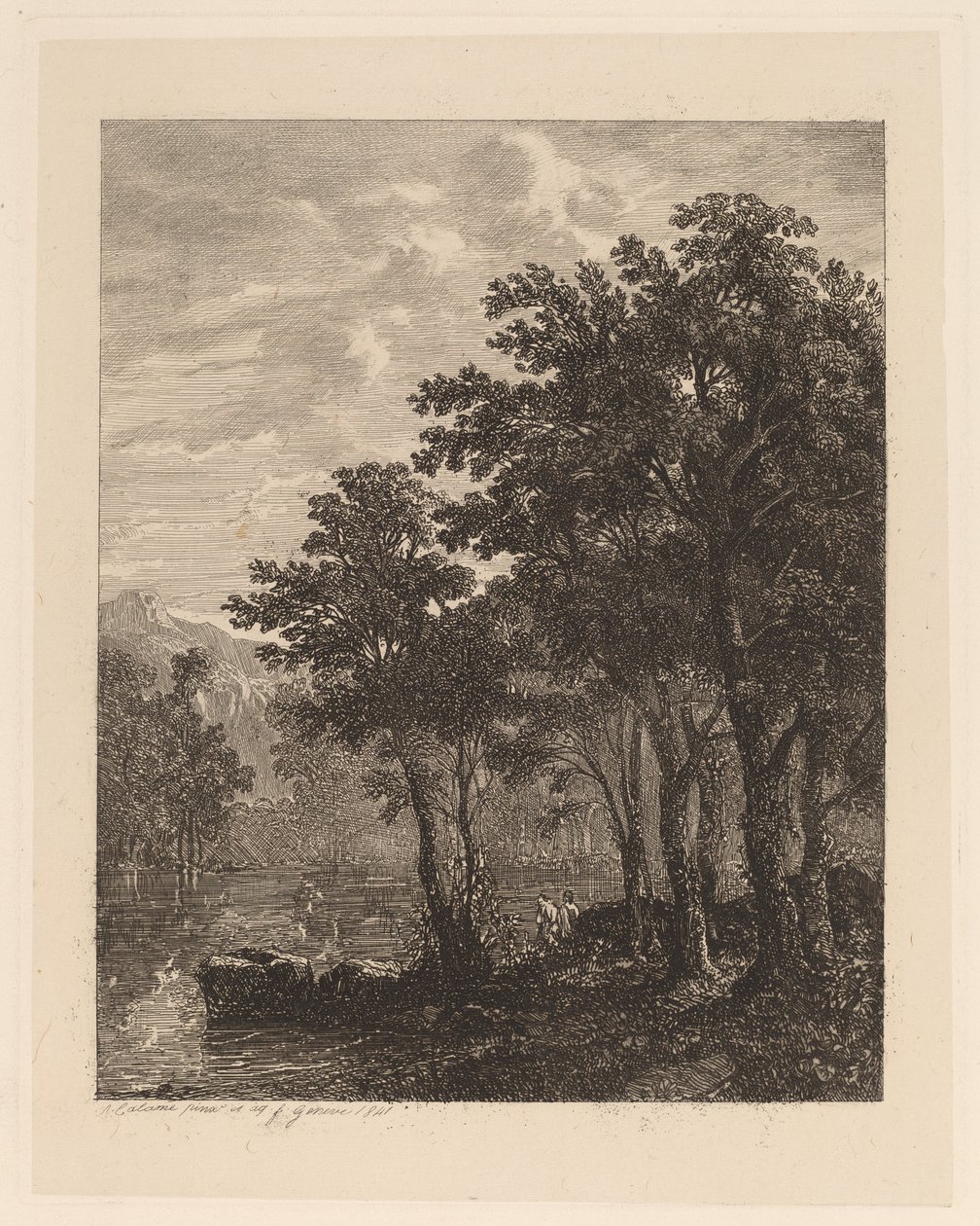 Träd vid en flod av Alexandre Calame