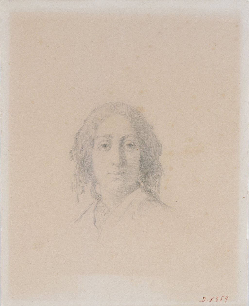 Porträtt av George Sand. av Alexandre Damien Manceau