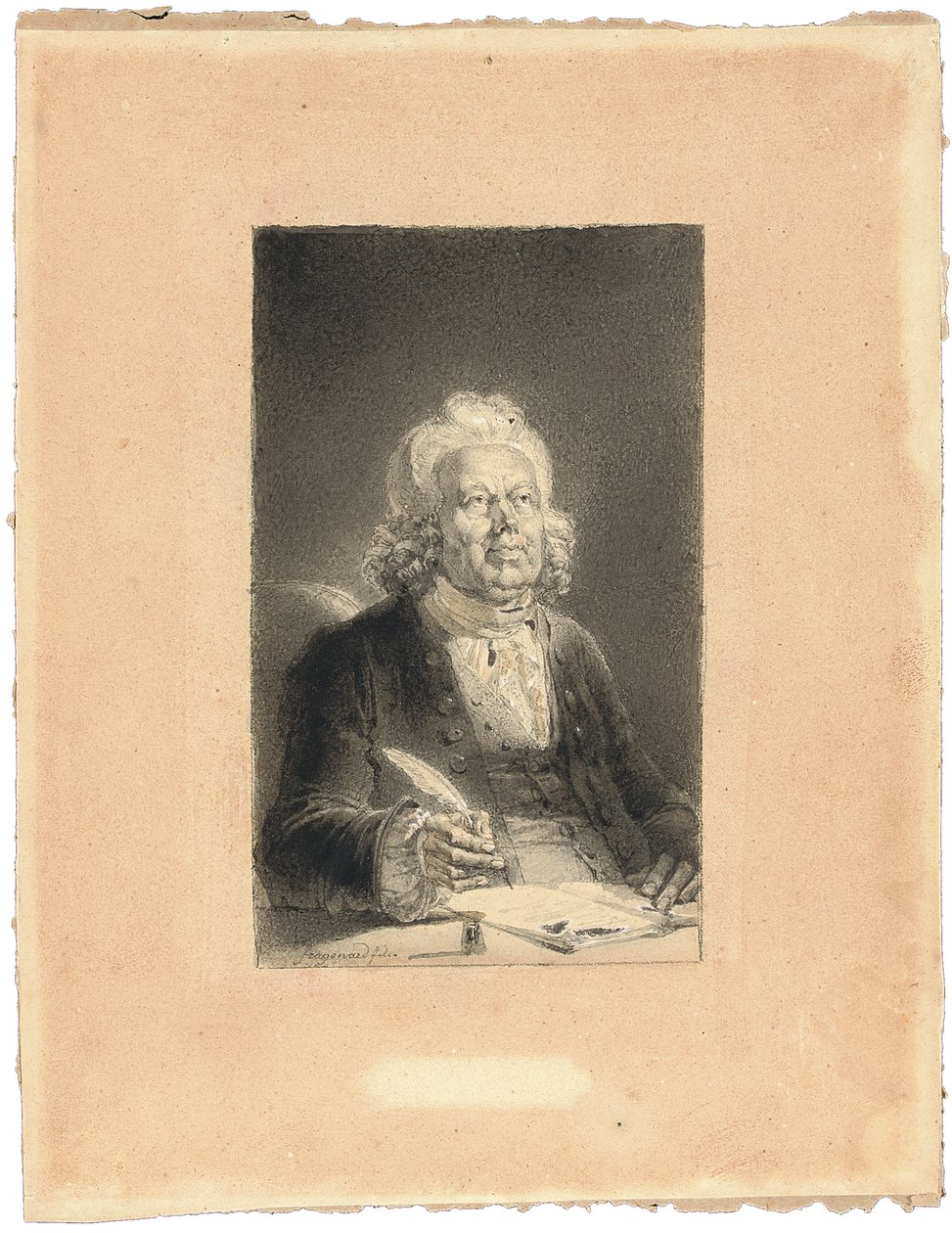 Porträtt av Philippe Néricault Destouches av Alexandre Evariste Fragonard