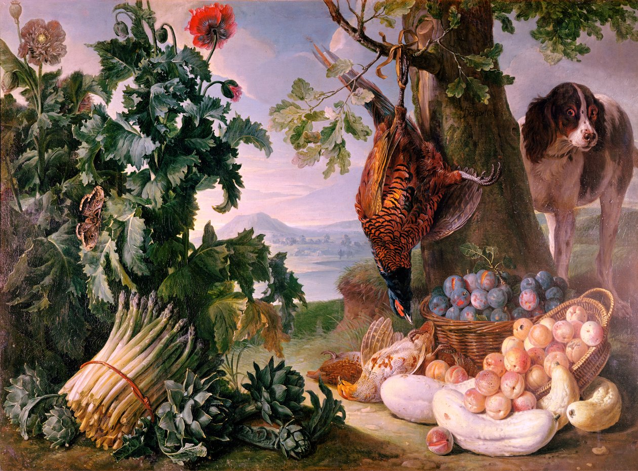 Stilleben med sparris av Alexandre Francois Desportes