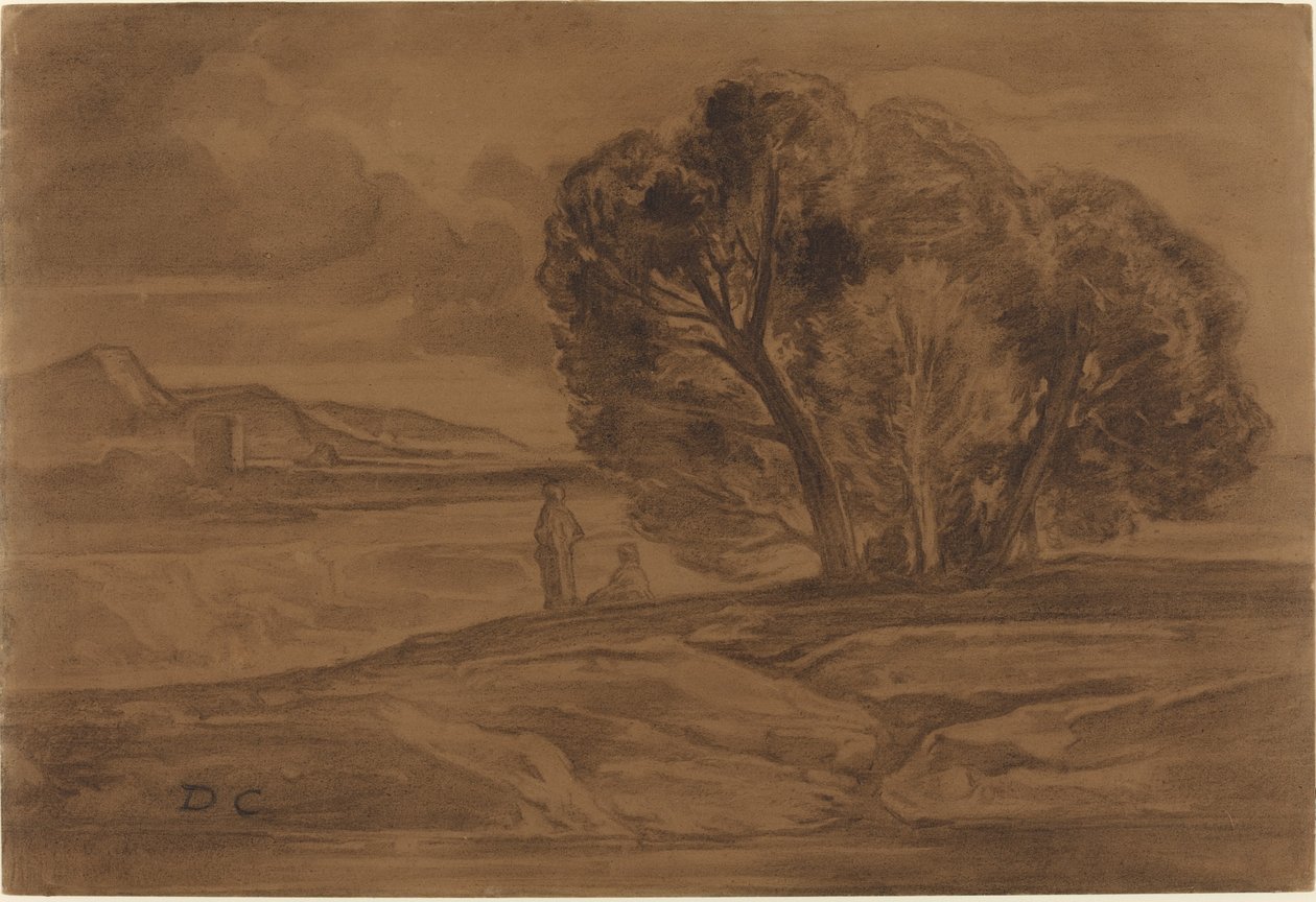 Orientaliskt landskap av Alexandre Gabriel Decamps