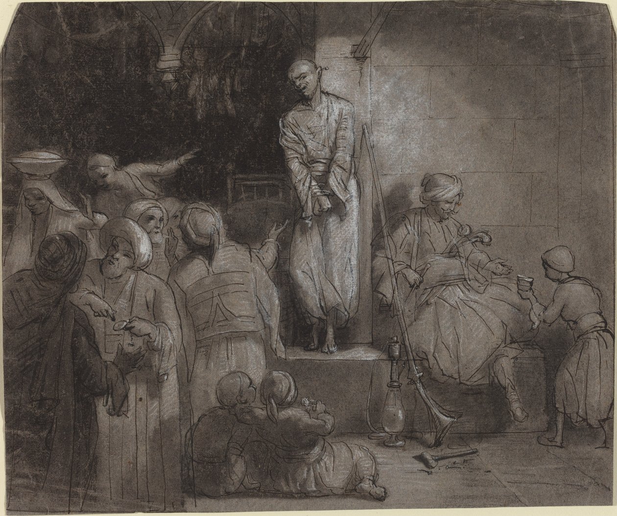 Slavmarknaden [recto] av Alexandre Gabriel Decamps