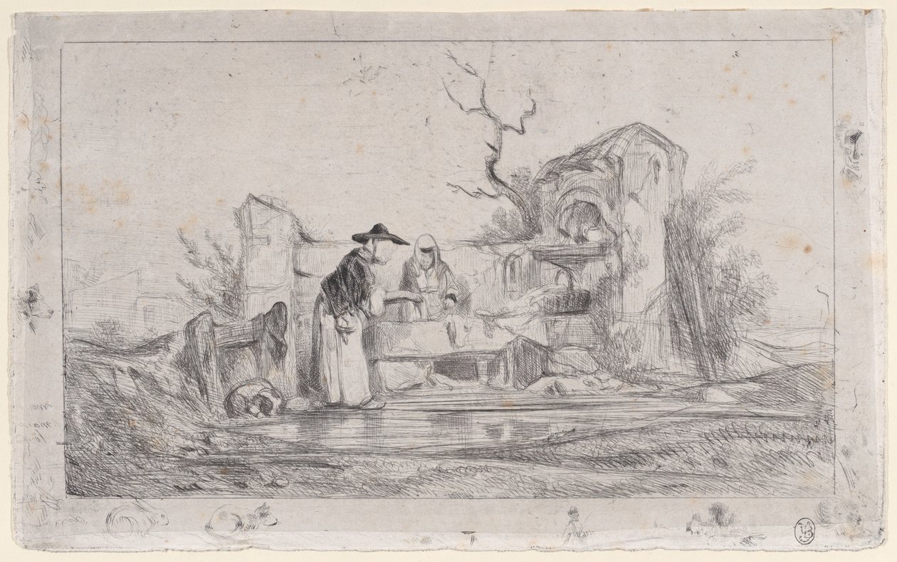 Tvättarna, 1833-38. av Alexandre Gabriel Decamps