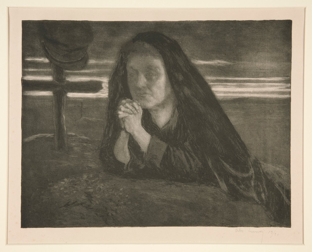 Untitled Study of Woman Praying at Soldier av Alexandre Lunois