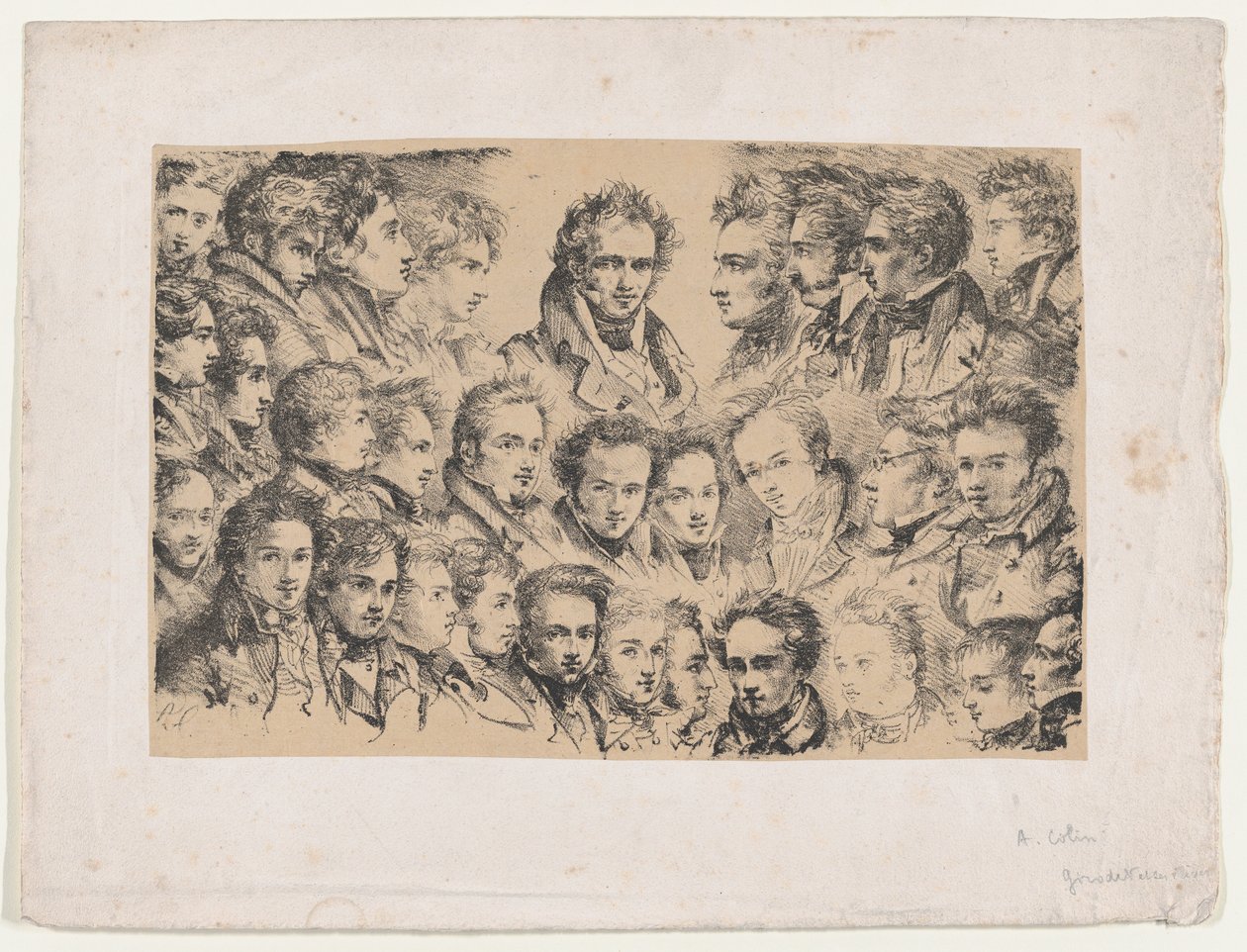 Girodet och hans elever, ca. 1817. av Alexandre Marie Colin