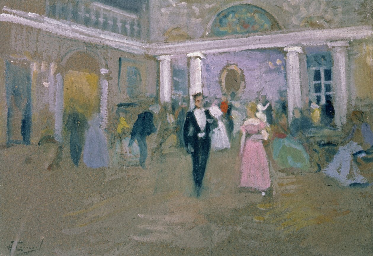 Ball at Larins, en illustration till "Eugene Onegin", av Alexander Pushkin (1799-1837), 1911 av Alexei Steipanovitch Stepanov