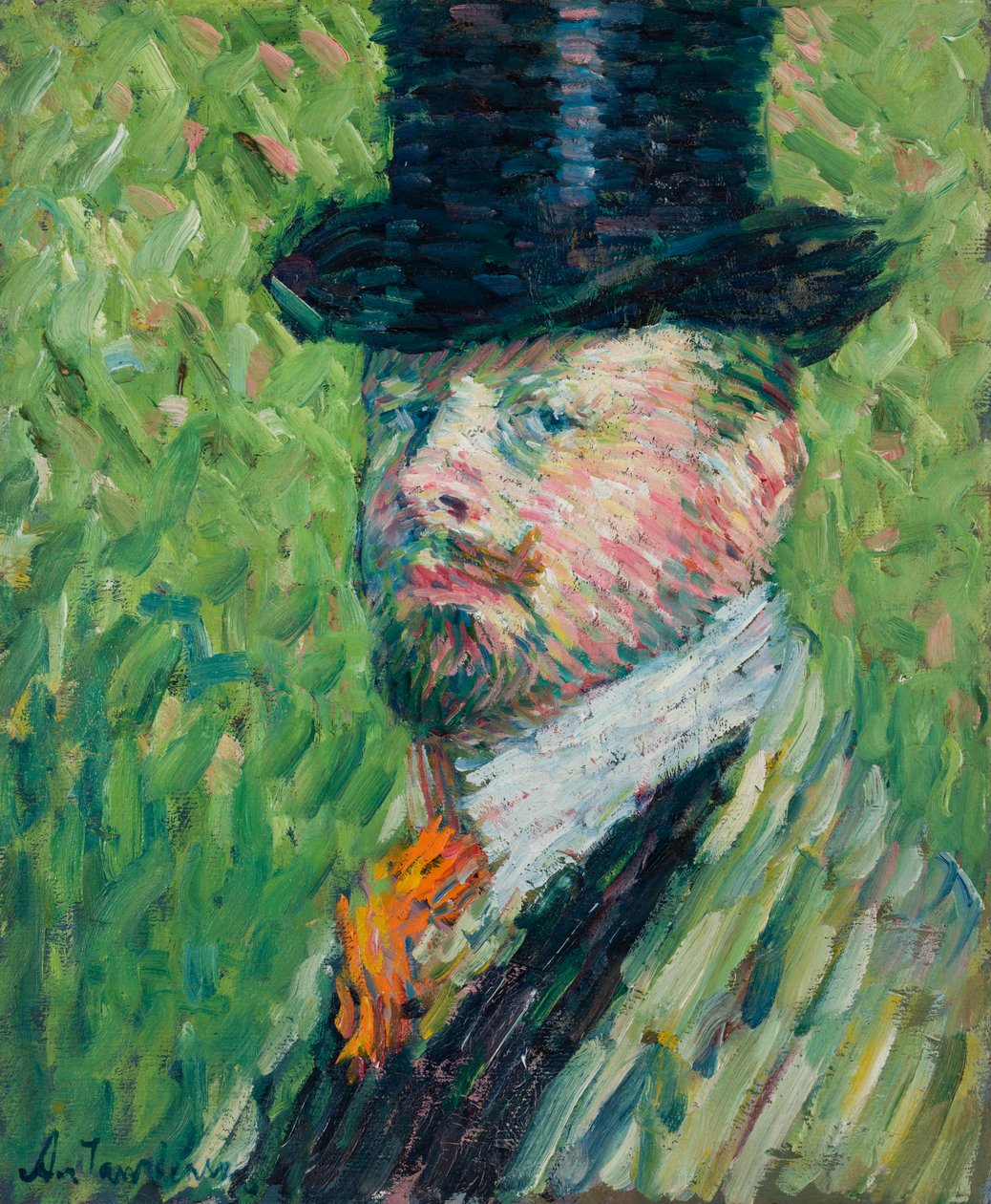 Självporträtt med hög hatt, 1904. av Alexei Javlensky von