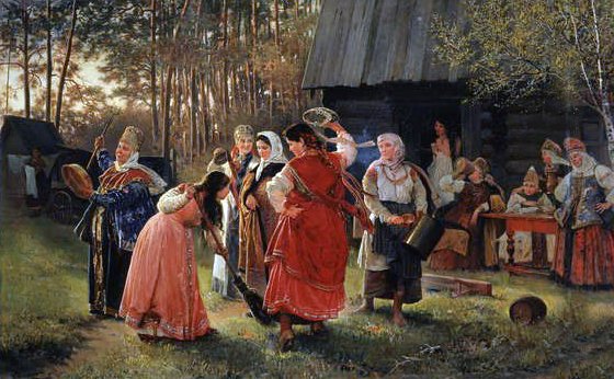 Flickornas fest, 1889 av Alexei Korsuchin