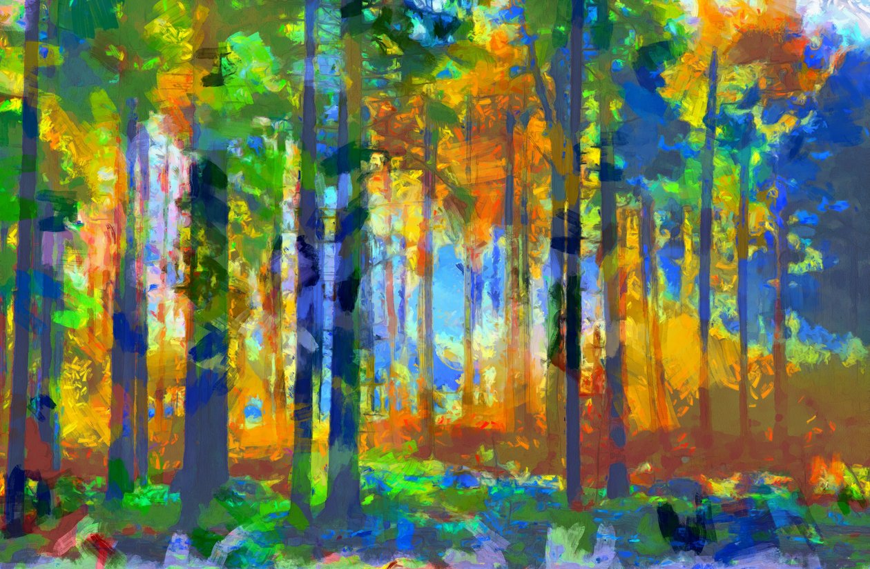 Skog,2020,(blandteknik) av Alexei Makhov