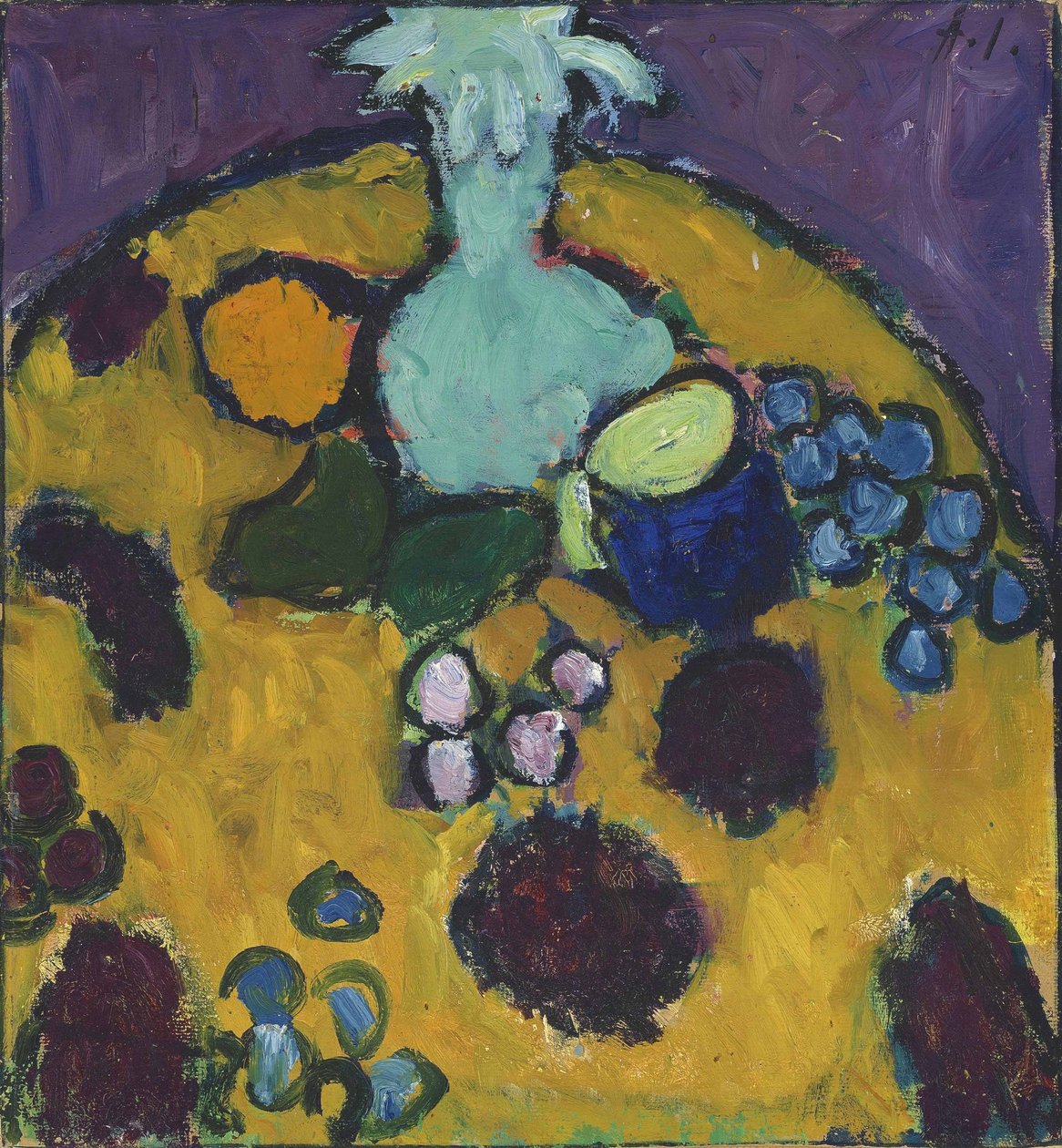  Stilleben mit gestickter Decken av Alexej von Jawlensky