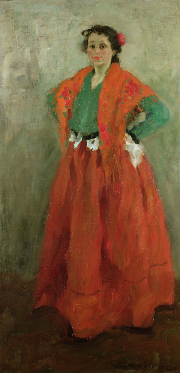 Konstnärens fru klädd som en spansk kvinna, c.1901 av Alexej von Jawlensky