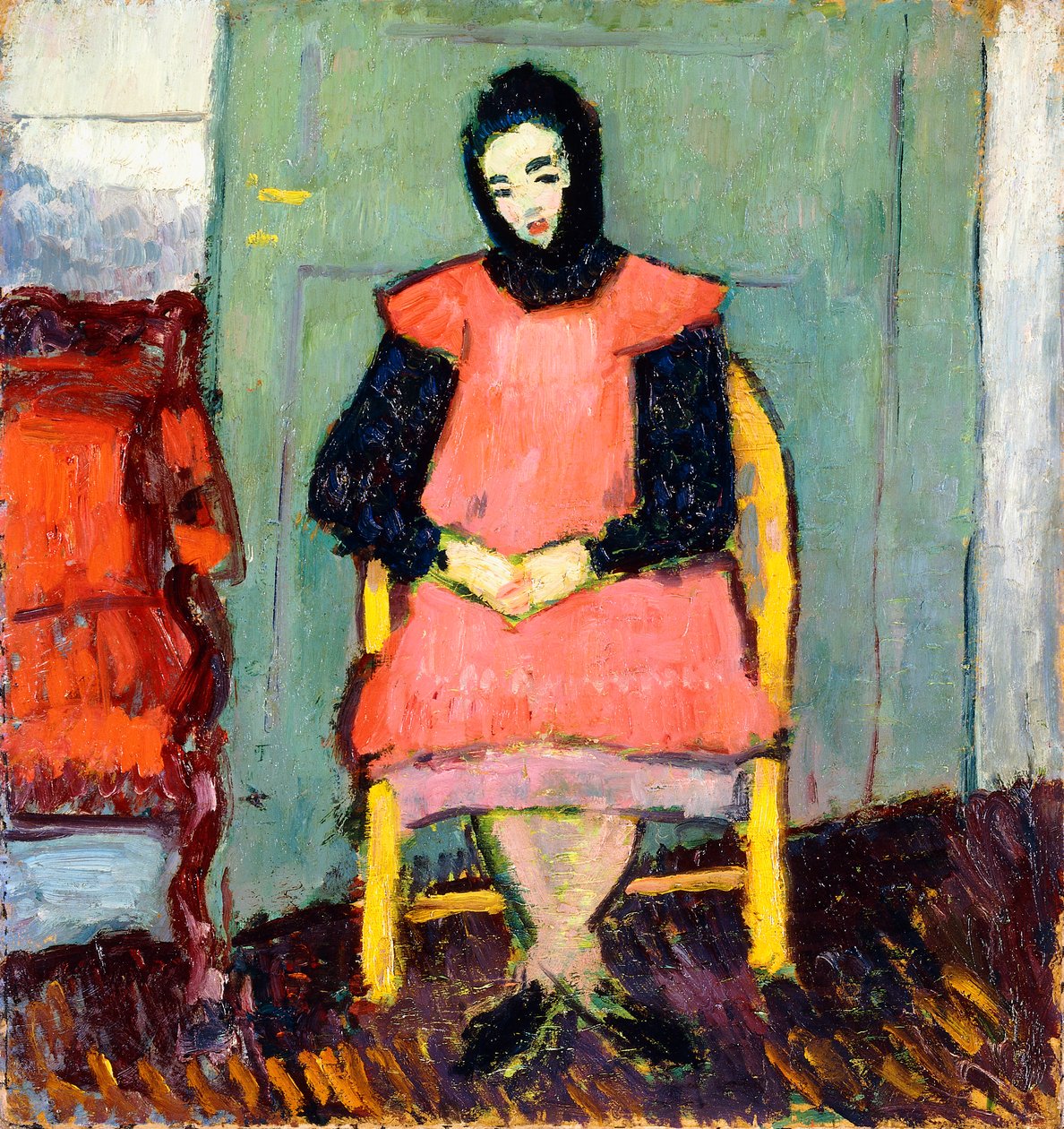 Flicka i gul stol, 1906-07 av Alexej von Jawlensky