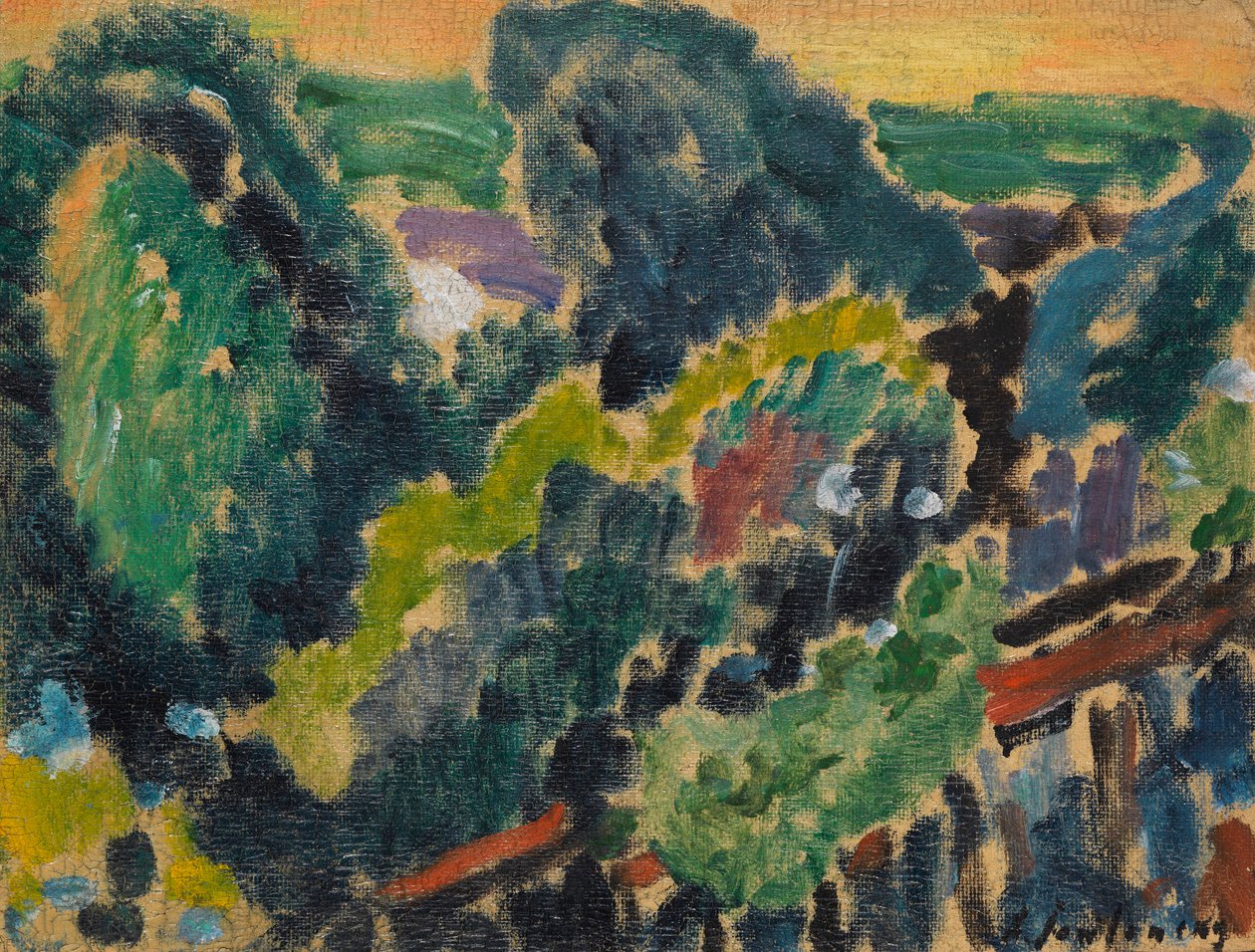 Landskap vid Genèvesjön, ca. 1914. av Alexej von Jawlensky