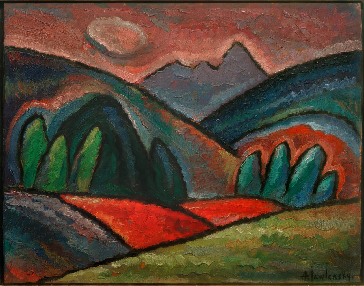 Landskap i närheten av Oberstorf av Alexej von Jawlensky