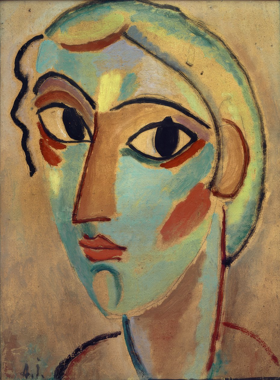 Mystiskt huvud: flickans huvud (på ena sidan) av Alexej von Jawlensky