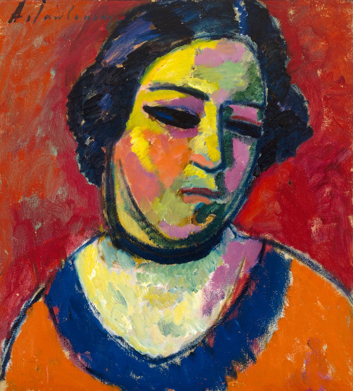 Porträtt av en kvinna, 1912 av Alexej von Jawlensky