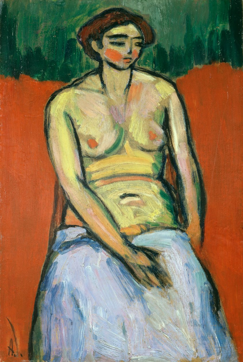 Sittande kvinna naken, ca 1910 av Alexej von Jawlensky