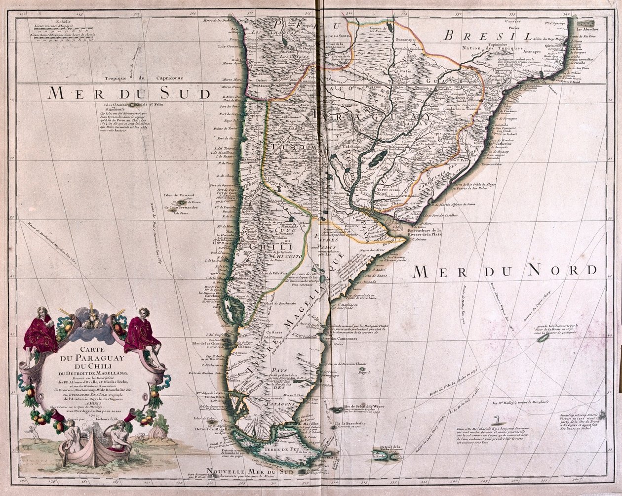 Paraguay och Cile - av A av Alexis Hubert Jaillot