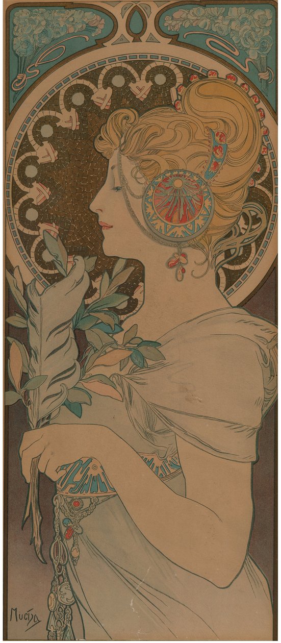 Fjäder, 1899. av Alfons Marie Mucha