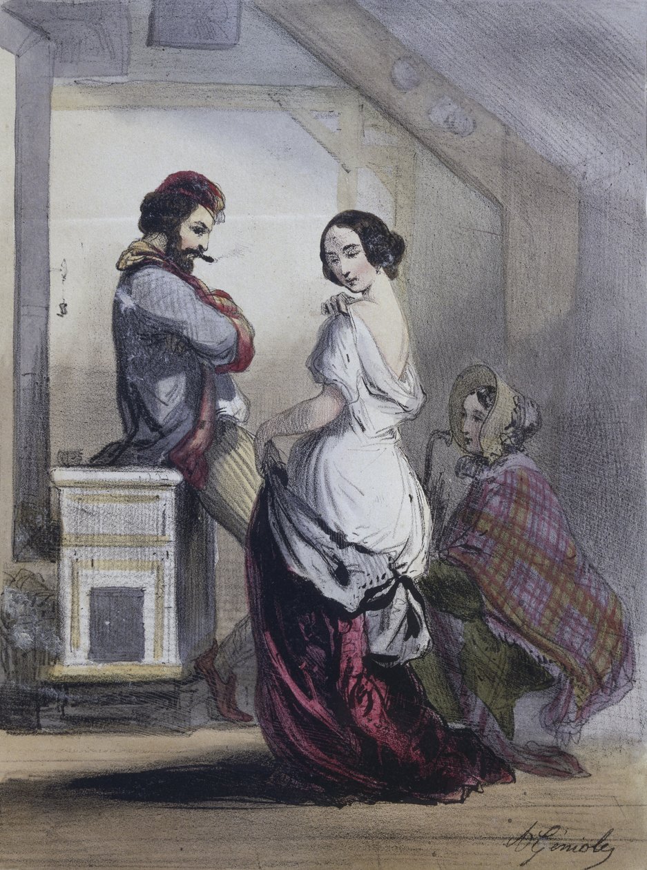 Konstnär och modell, 1850) av Alfred Andre Geniole