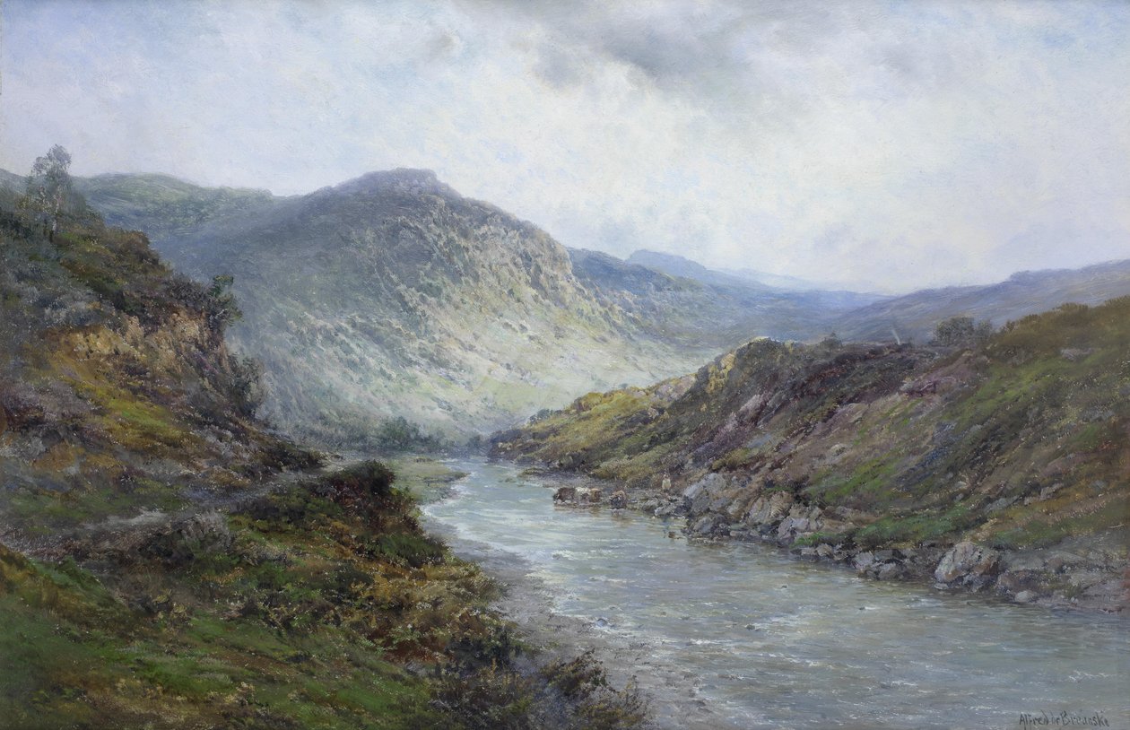  Perthshire river or Near Callender  av Alfred de Breanski