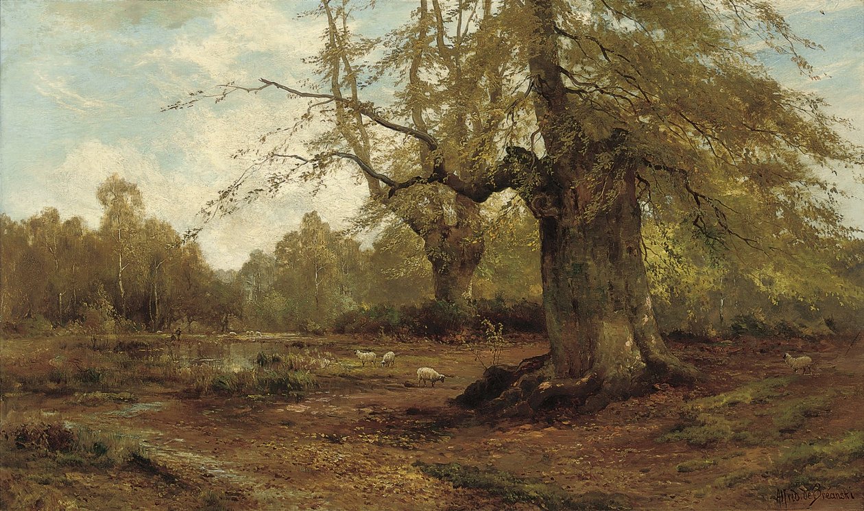Burnham Beeches, Autumn av Alfred de Breanski