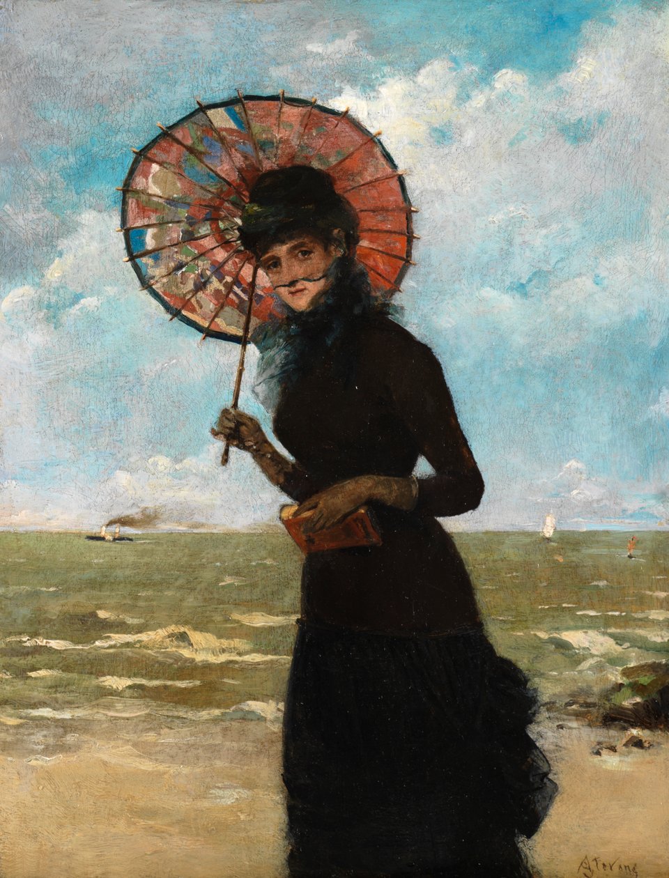 Promenade vid havet av Alfred Emile Stevens