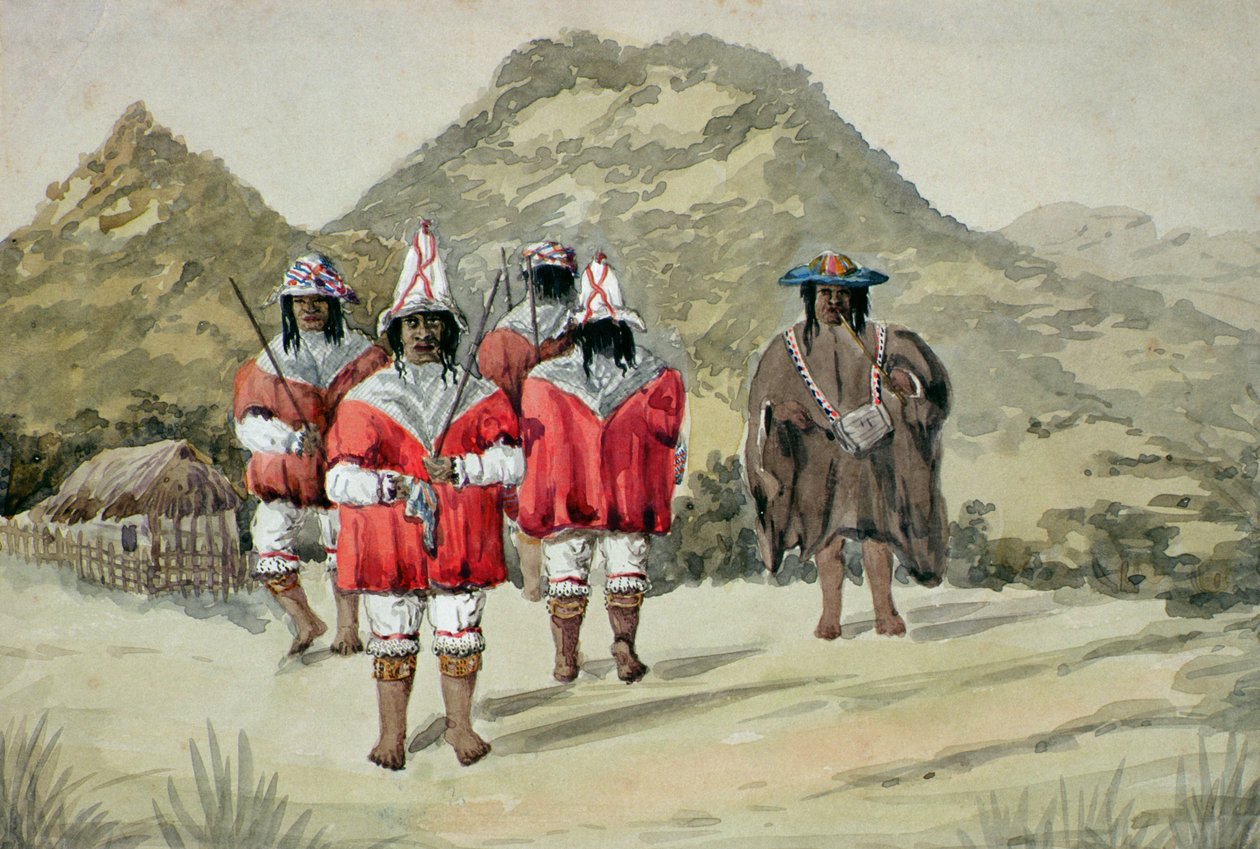Dancing Indios, ca 1875 (wc på papper) av Alfred Gustin