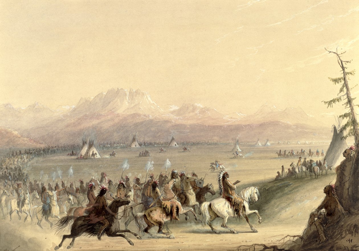 Kavalkad, ca 1858 av Alfred Jacob Miller