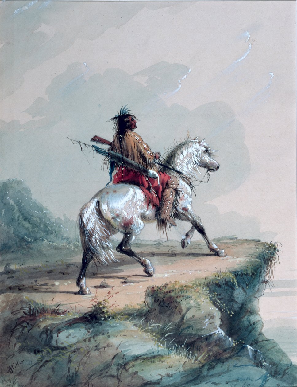 Kråkindian på utkik av Alfred Jacob Miller