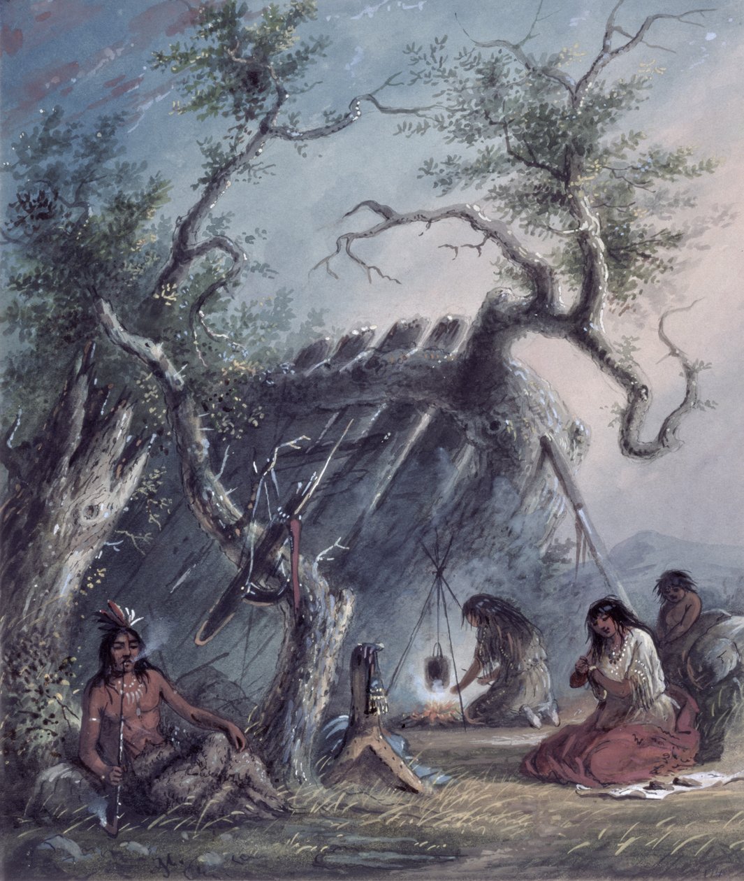 Indian Lodge, 1837 av Alfred Jacob Miller