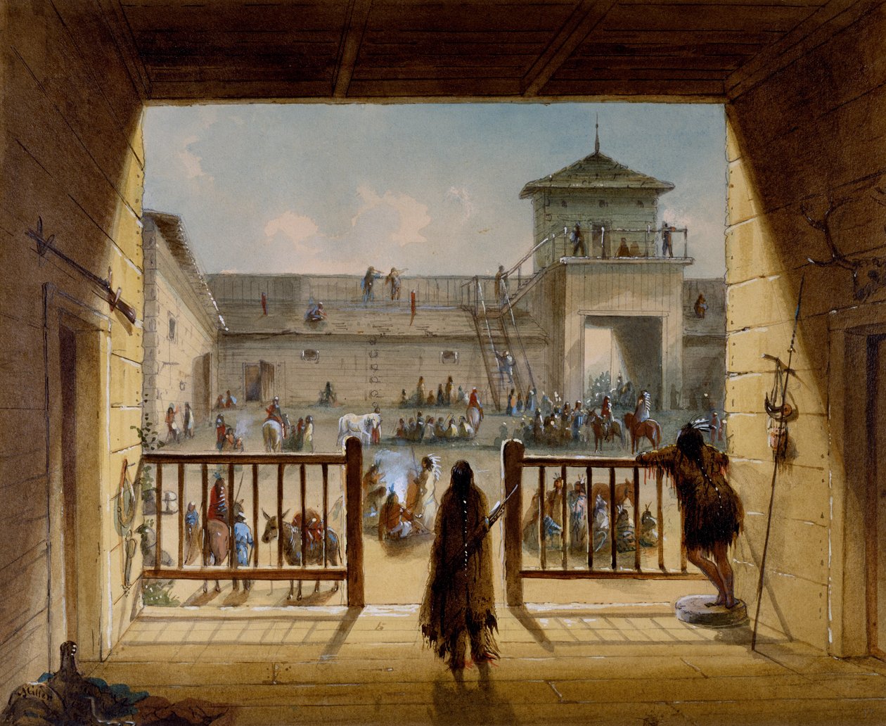 Interiören i Fort Laramie av Alfred Jacob Miller