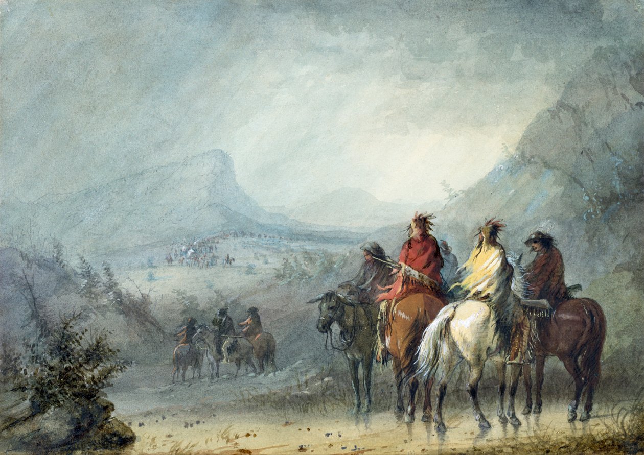 Storm på husvagnen av Alfred Jacob Miller