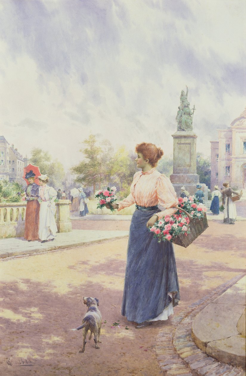 En parisisk blomstersäljare, 1898 av Alfred, Jr. Glendening
