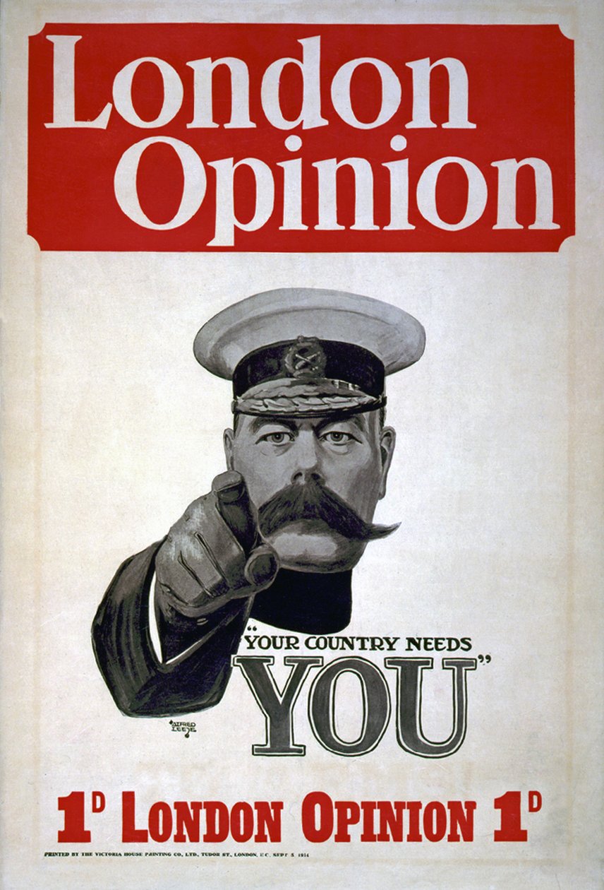 Your Country Needs YOU, affisch för London Opinion, 1914 (se även 529878) av Alfred Leete