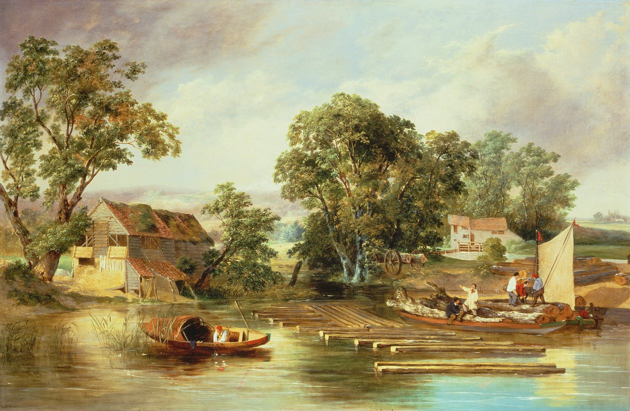 Taverhams pappersbruk, Norfolk, 1839 av Alfred Priest