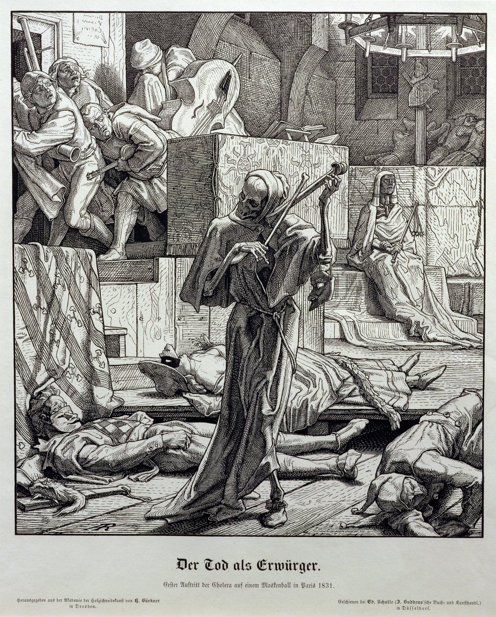 Death as Assassin, 1851 (trästick) av Alfred Rethel