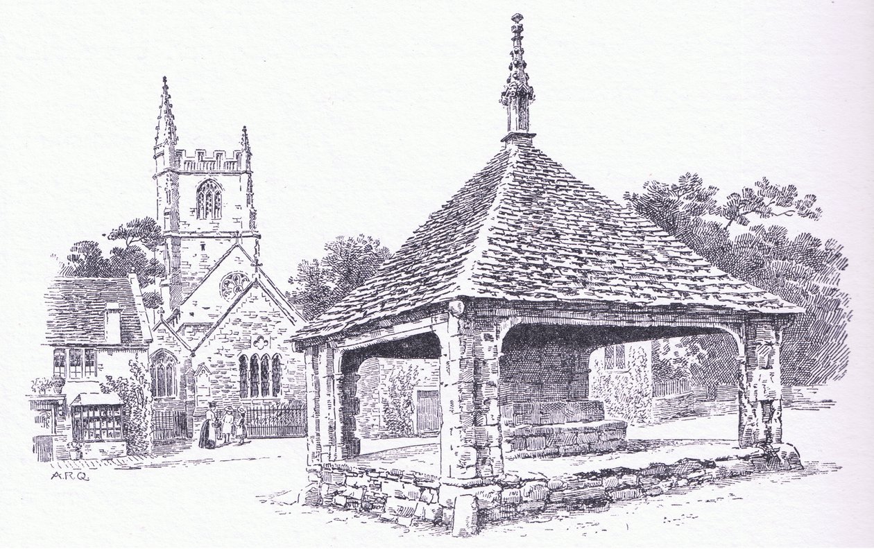 Castle Combe, Wiltshire, från The Cottages and the Village Life of Rural England publicerad av Dent & Sons Limited, 1912 av Alfred Robert Quinton